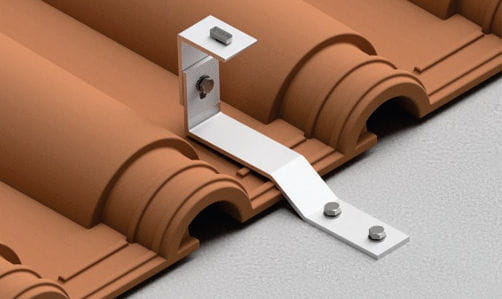 Detalle Estructura Cubierta Tejas 2 Paneles Solares 02V Detalle Estructura Cubierta Tejas 2 Paneles Solares 02V