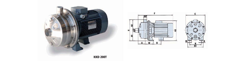 Bomba Superficie Centrífuga IDEAL 2CV-HXD-200T