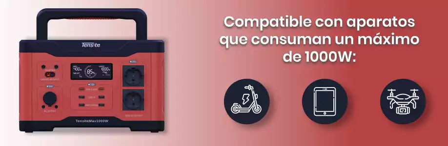 Estación de Energía Portátil 1000W 1000Wh Tensite
