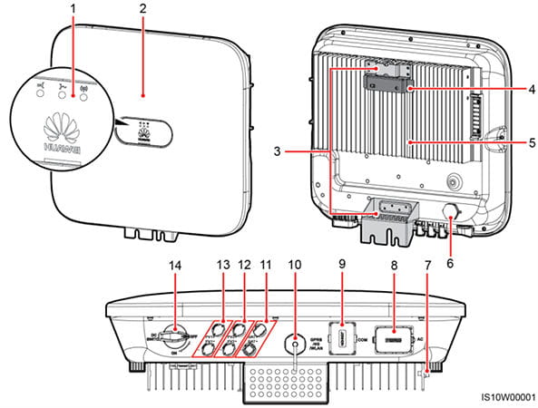Conexiones inversor Huawei KTL Trifásico