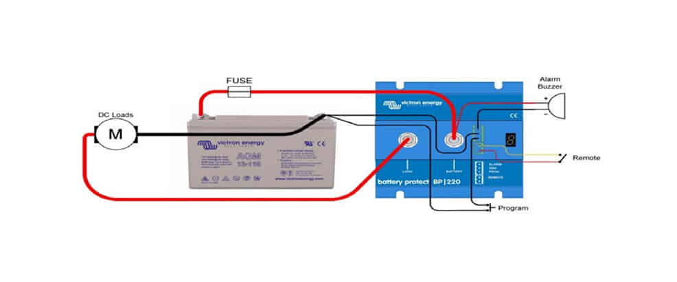 Conexión del Battery Protect Victron Smart 12/24V 65A 