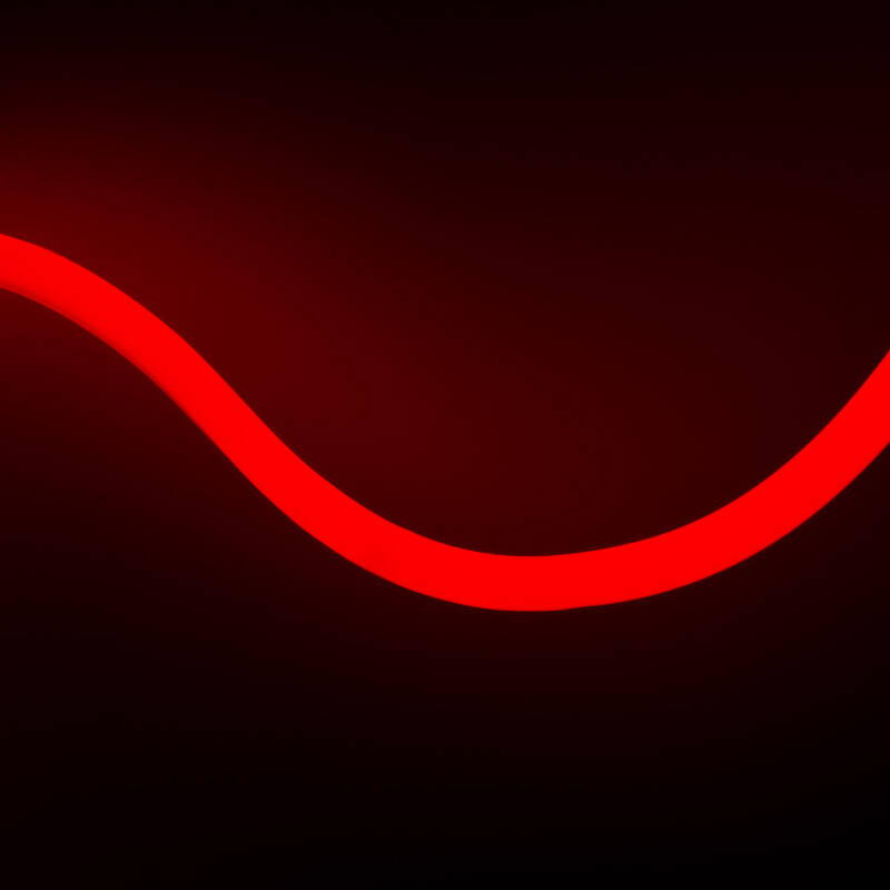 Tira LED Neón Regulable 220V BOBINA 50m Rojo Circular 360 9W/m Corte 100cm IP67
