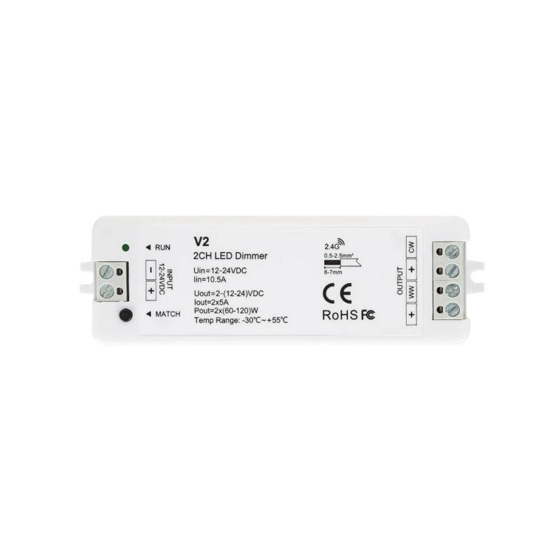 Controlador Tira LED CCT 12/24V SKYDANCE V2 Compatible con Mando RF