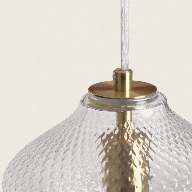 Lámpara Colgante Metal y Cristal Stiklu