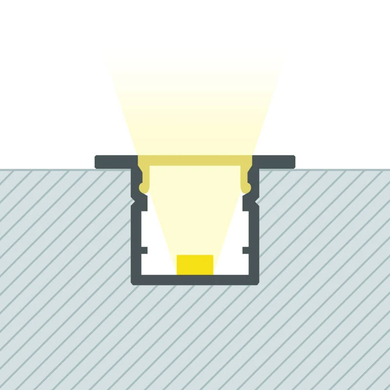 Perfil Aluminio Empotrable Estrecho para Tiras LED hasta 6 mm