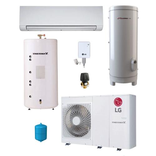 Kit Aerotermia con Fancoils y ACS 500 litros LG Therma V R32 12kW para 150m2