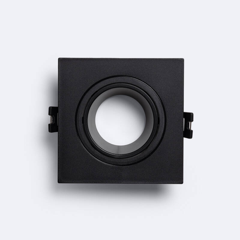 Aro Downlight Cuadrado Cónico Basculante para Bombilla LED GU10 / GU5.3 Corte Ø 75 mm