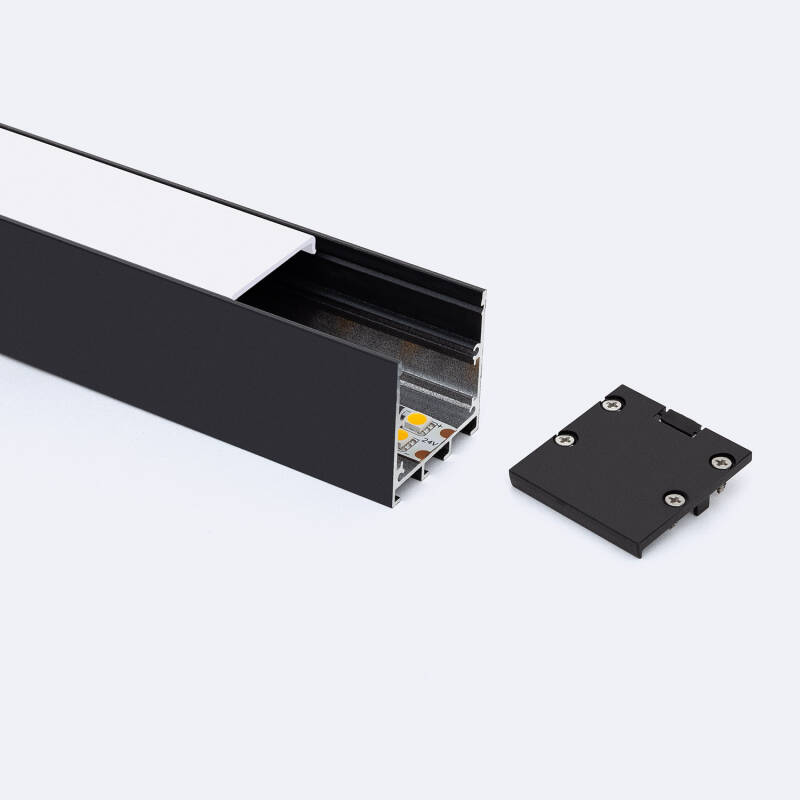 Perfil Aluminio Superficie con anclaje Empotrado mediante clips para Tira LED hasta 24 mm