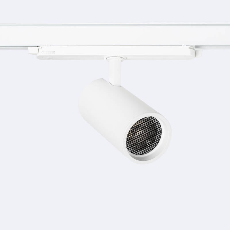 Foco Carril LED Trifásico 30W Fasano Antideslumbramiento CCT Seleccionable Regulable DALI Blanco