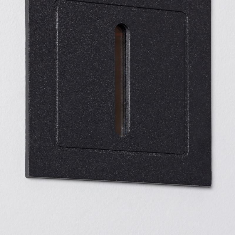 Baliza Exterior LED 3W Empotrable Pared Negro Lineal Wabi