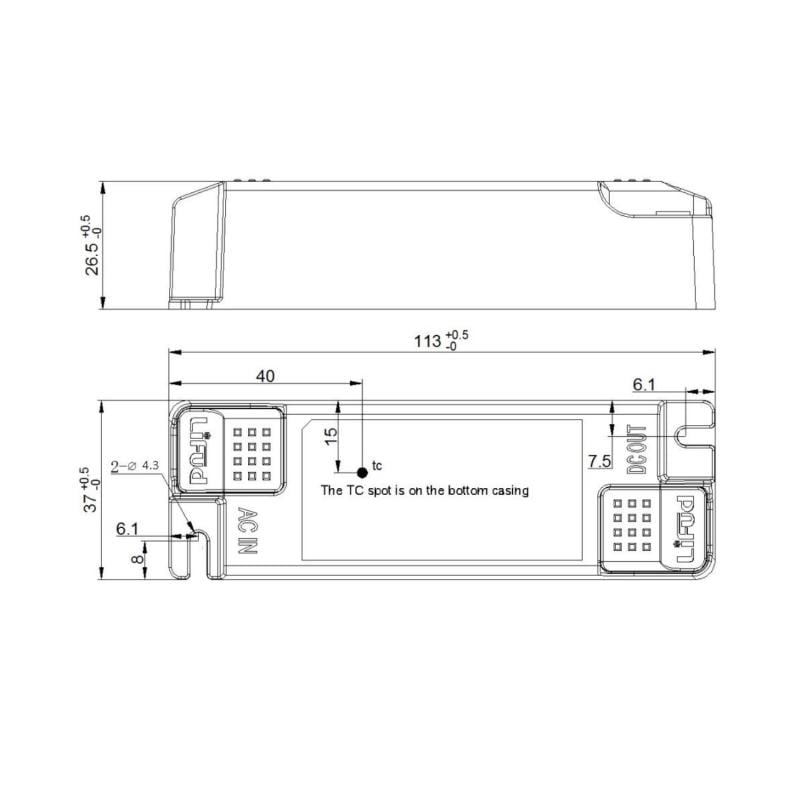 Driver LIFUD 220-240V No Flicker Salida 33-40V 1000mA 40W LF-GIF040YAII1000H