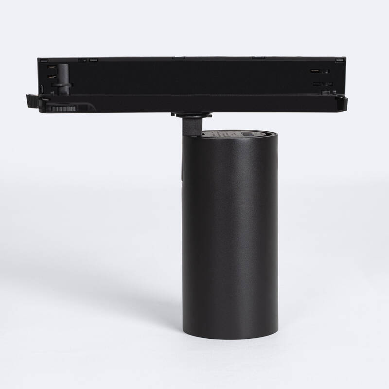 Foco Carril LED Trifásico 30W Fasano Antideslumbramiento CCT Seleccionable Regulable DALI Negro