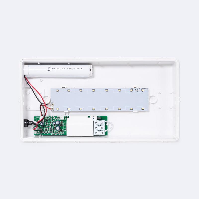 Luz Emergencia LED Empotrable/Superficie 130lm Permanente/No Permanente con Cartel IP65 Corte 150x310 mm