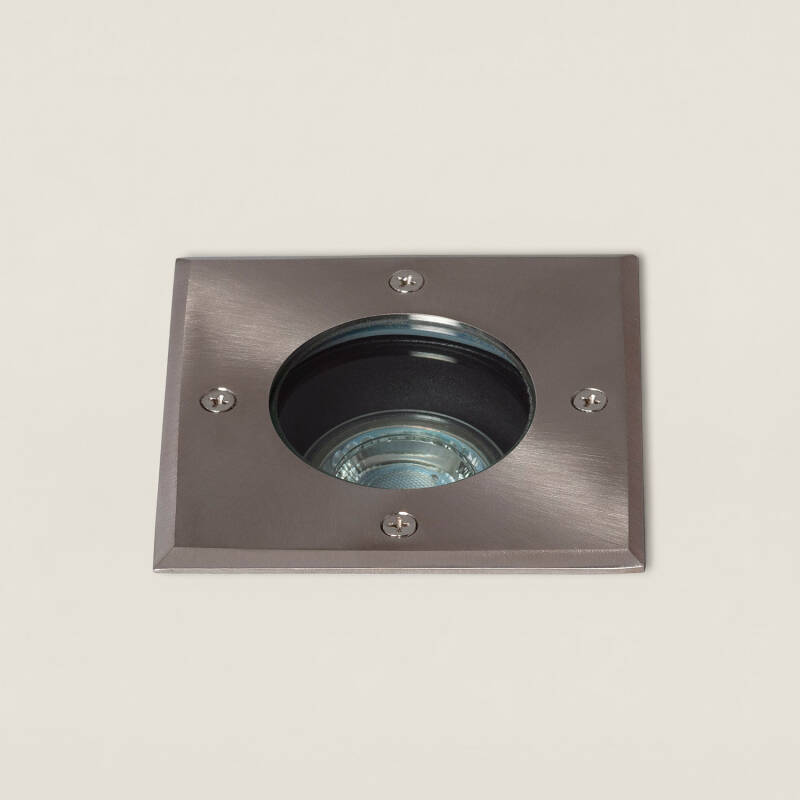 Foco Exterior Empotrable Suelo Cuadrado Inox GU10 Cenit