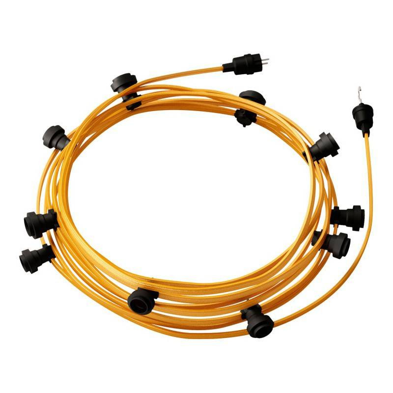 Guirnalda Exterior Lumet System 12.5m con 10 Portalámparas E27 Negro Creative-Cables CATE27N125