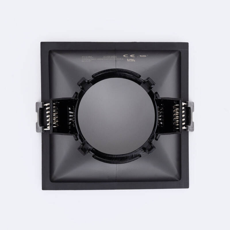 Aro Downlight Cuadrado Bajo UGR para Bombilla LED GU10 Corte 85x85 mm