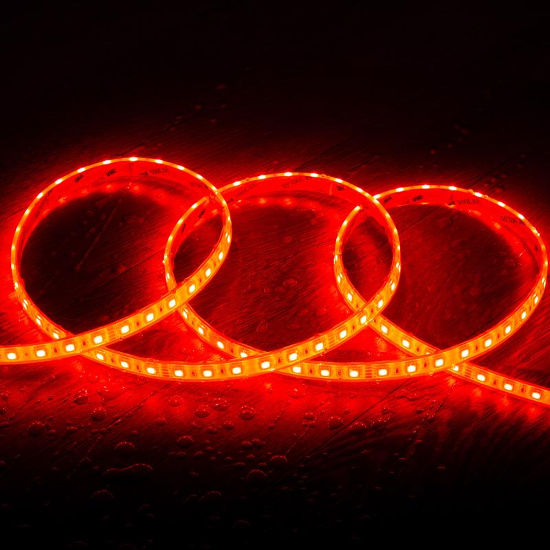 Tira LED 24V RGB SMD 60 LED/m 5m 10W/m Ancho 12mm Corte 10cm IP68 SILICONE FLEX