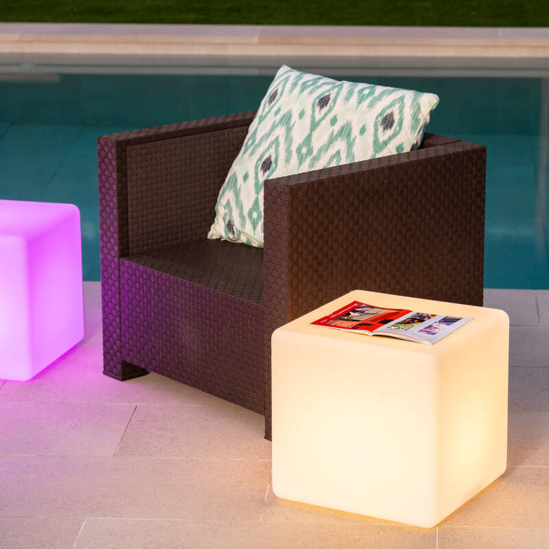 Cubo LED RGBW Recargable 40x40 cm