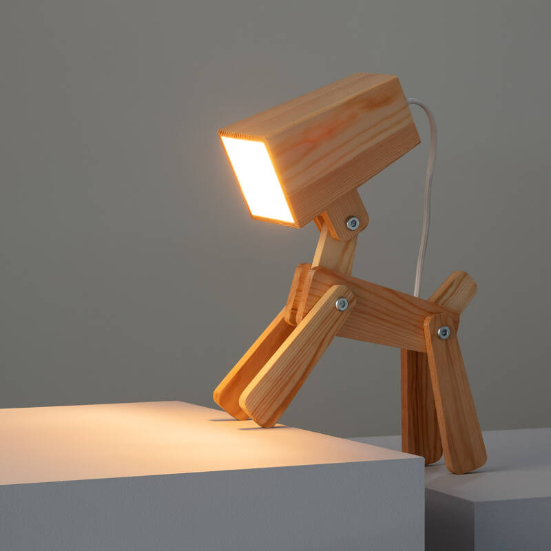 Lámpara de Mesa de Madera Infantil Coba Doggi