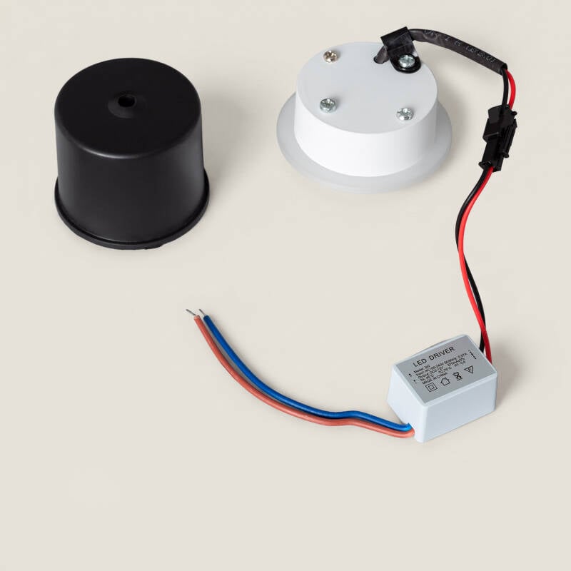 Baliza LED 3W Empotrable Pared Circular Negro Occulare