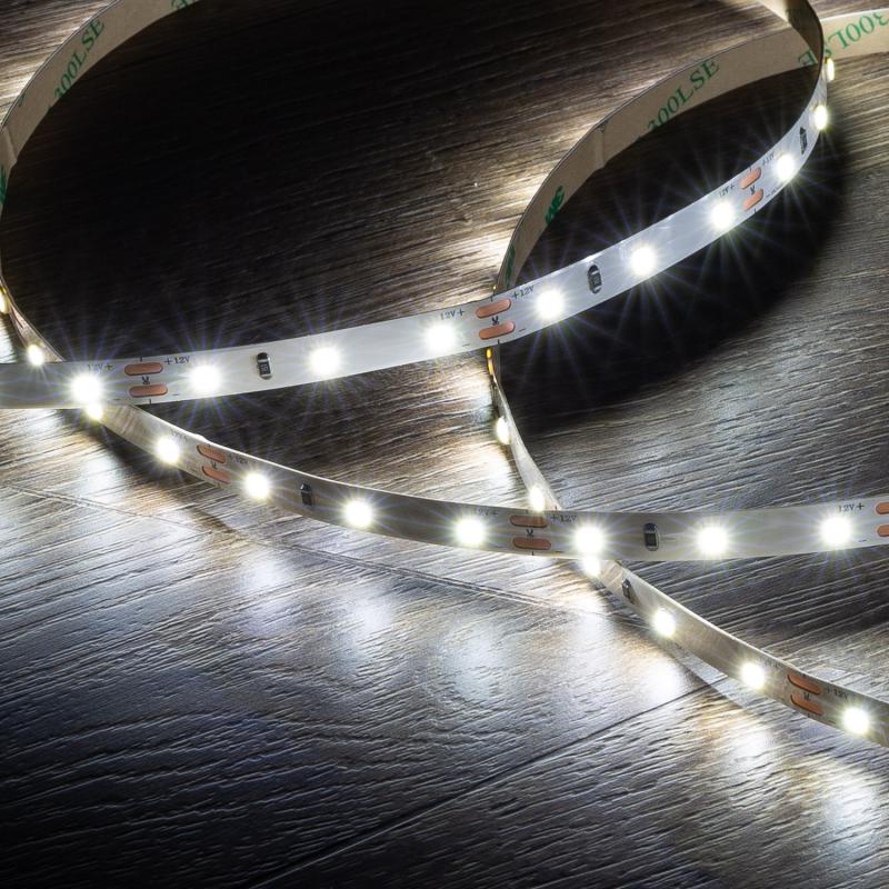Tira LED 12V SMD 60 LED/m 5m 5W/m 400lm/m Ancho 8mm Corte 5cm IP20