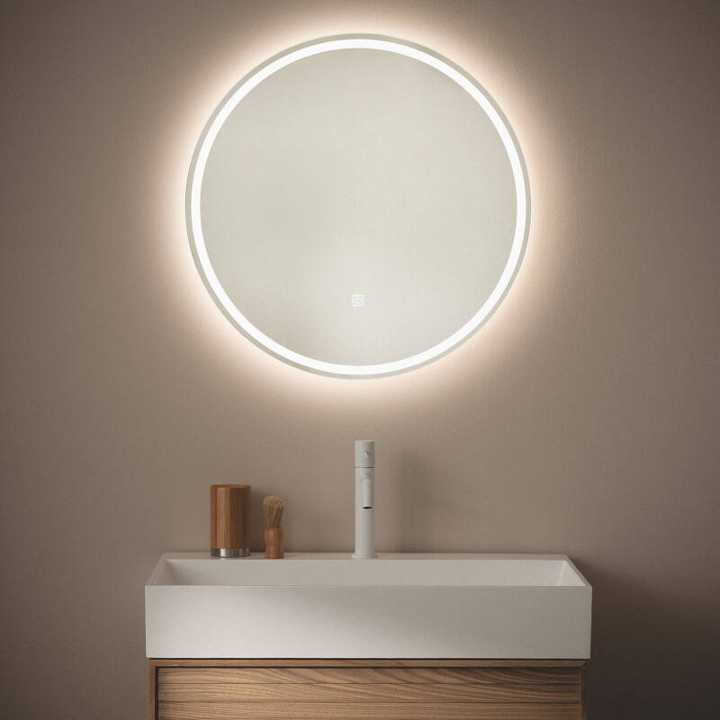 Espejo Baño con Luz LED y Antivaho Ø60 cm Jizan