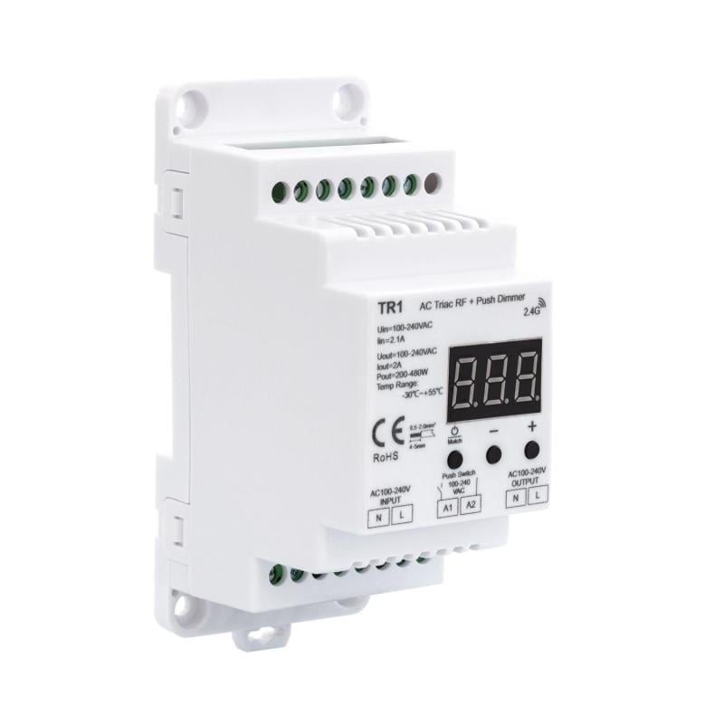 Regulador LED TRIAC para Carril DIN SKYDANCE TR1 Compatible con Mando RF y Pulsador