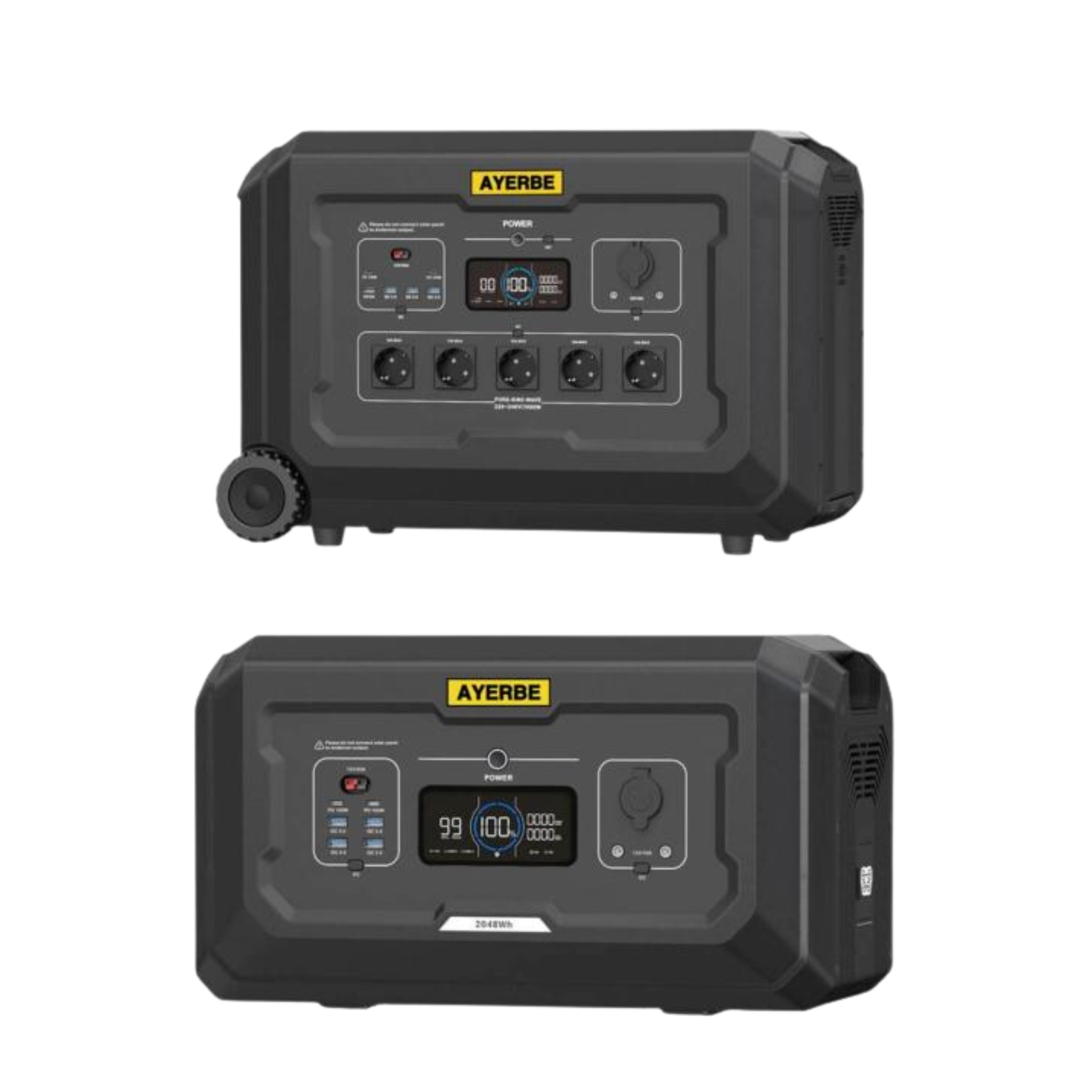 Kit Solar Portátil 110V 12V Estación de Energía AY-3072 y Batería Extra 2048Wh Ayerbe