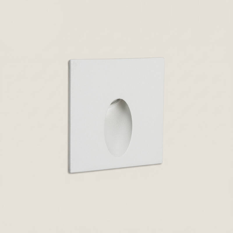 Baliza Exterior LED 3W Empotrable Pared Cuadrado Blanco Ellis