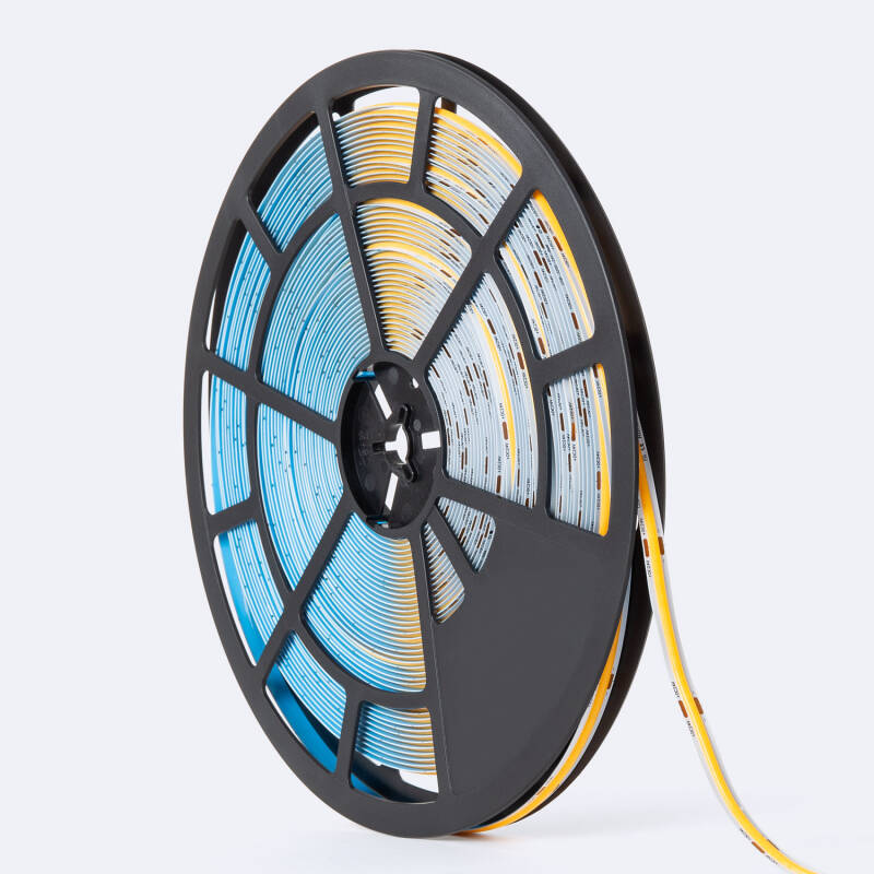 Tira LED 24V COB 320 LED/m Bobina 20m 11W/m 1100lm/m Ancho 8mm Corte 10cm IP20 CRI90