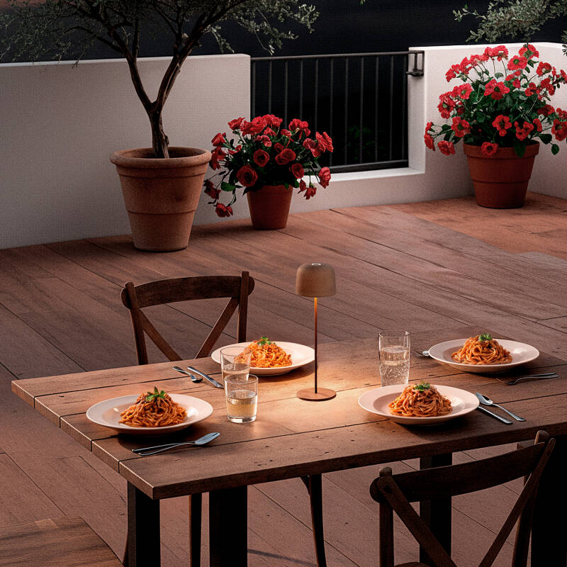Lámpara de Mesa LED Portátil para Exterior Aluminio con Batería Recargable Wink