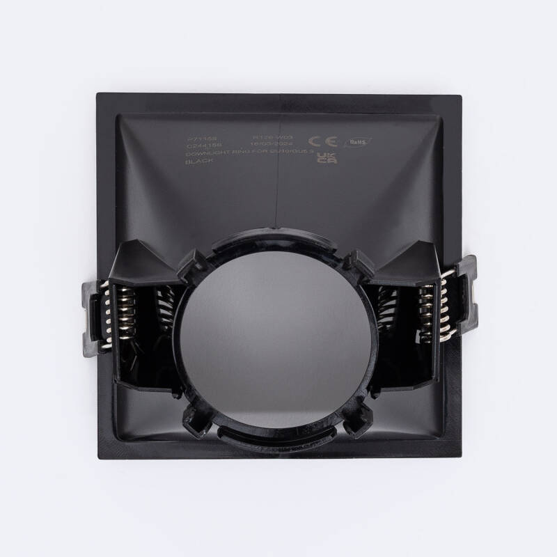 Aro Downlight Cuadrado 45º Bajo UGR para Bombilla LED GU10 / GU5.3 Corte 85 x 85 mm