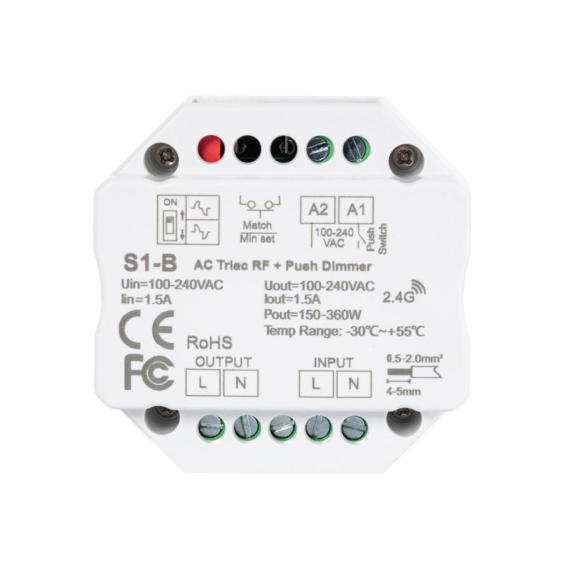 Regulador LED TRIAC Compatible con Pulsador y Mando RF SKYDANCE S1-B