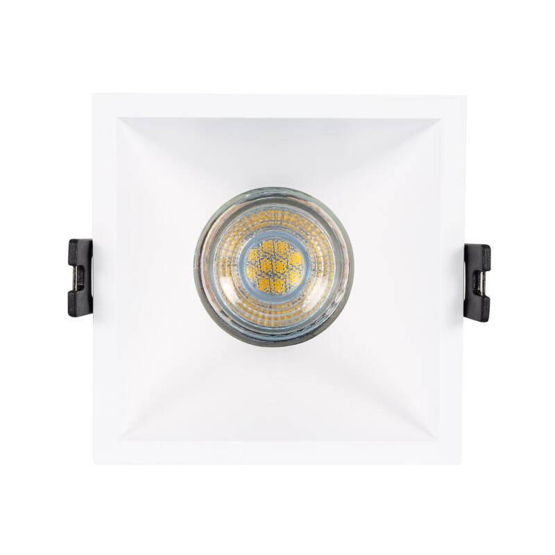 Aro Downlight Cuadrado Bajo UGR para Bombilla LED GU10 Corte 85x85 mm
