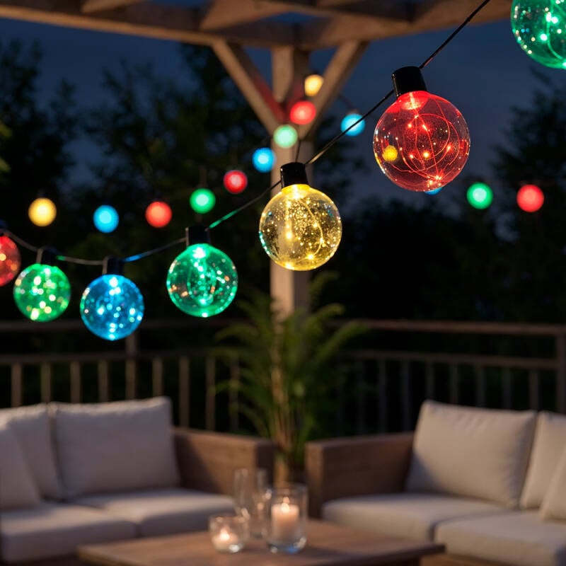 Guirnalda Exterior LED RGB de 10 Bombillas Jarli 7.5m