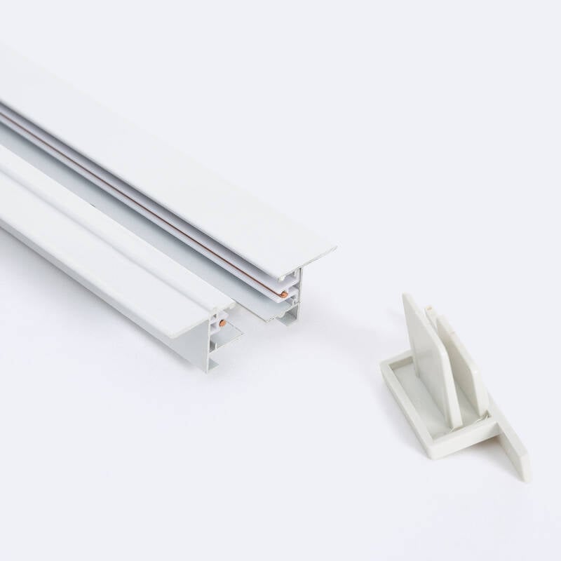 Carril Monofásico Empotrable Aluminio para Focos LED 1 Metro
