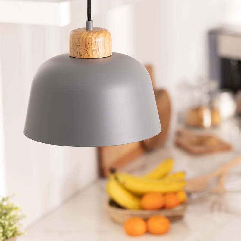 Lámpara Colgante Metal y Madera Wawak