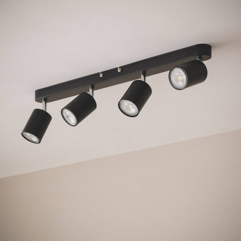 Lámpara de Techo Orientable Metal 4 Focos Albus Black Large