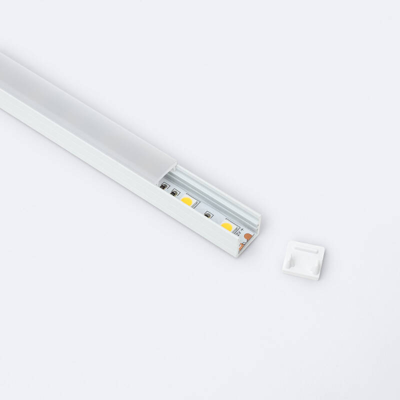 Perfil Aluminio Superficie 2m para Tira LED hasta 8 mm