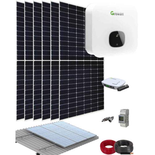 Kit Instalación Fotovoltaica Autoconsumo 2500W 12500Whdia Growatt