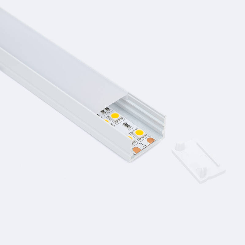 Perfil Aluminio Superficie para Tiras LED hasta 20 mm