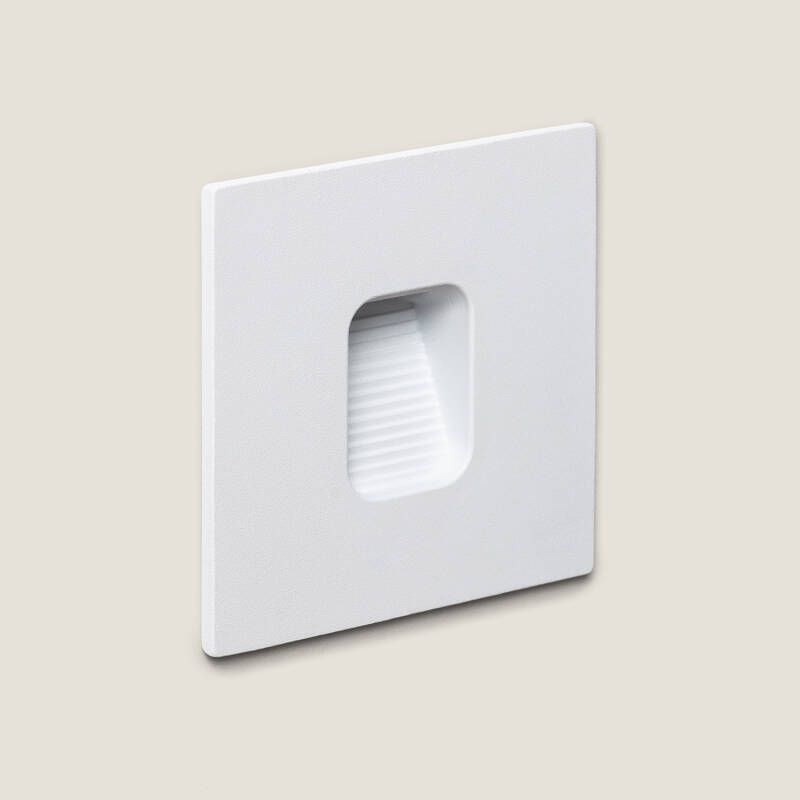 Baliza Exterior LED 2W Empotrable Pared Cuadrado Blanco Olite