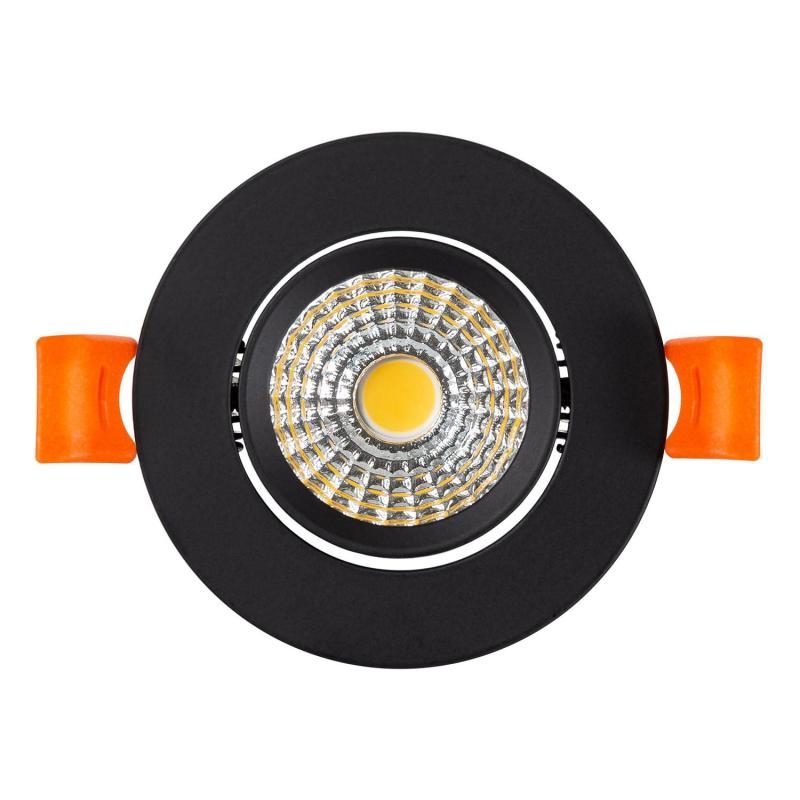 Foco Downlight LED 3W Circular COB CRI90 Corte Ø 55 mm Negro