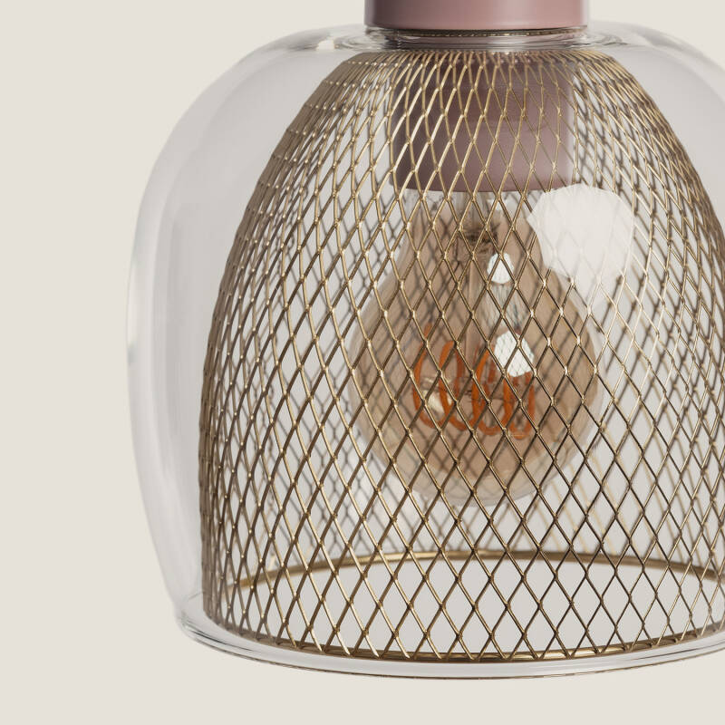 Lámpara Colgante Metal y Cristal Aziel