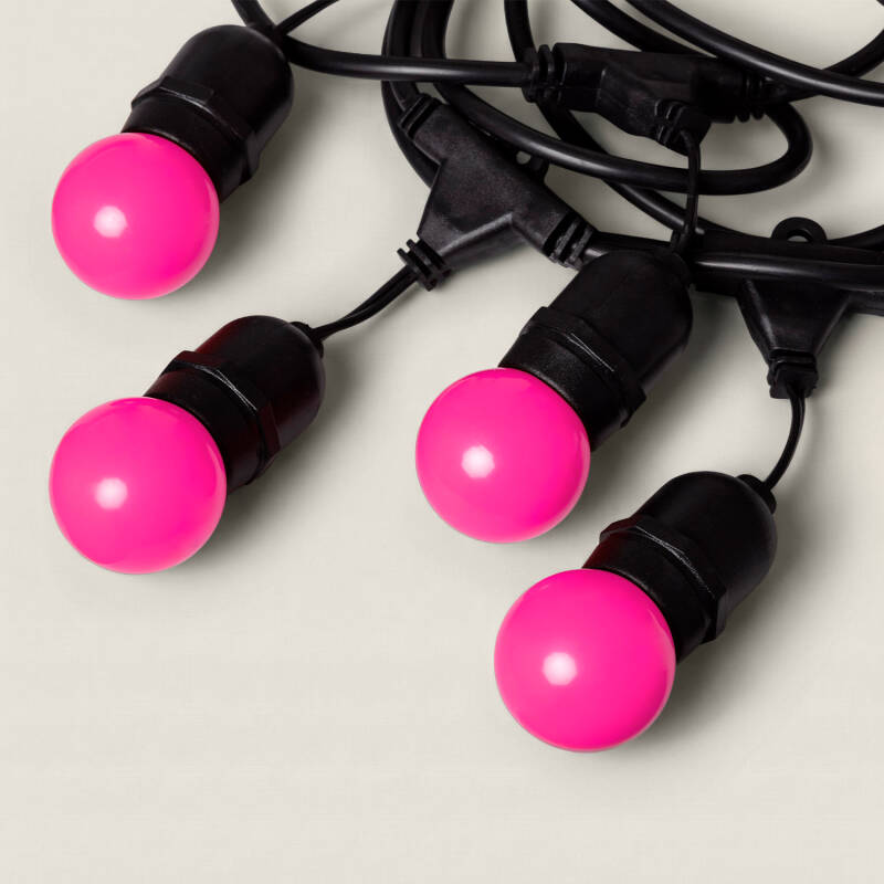 Guirnalda Exterior con Bombillas LED E27 5.5m IP65 Negro