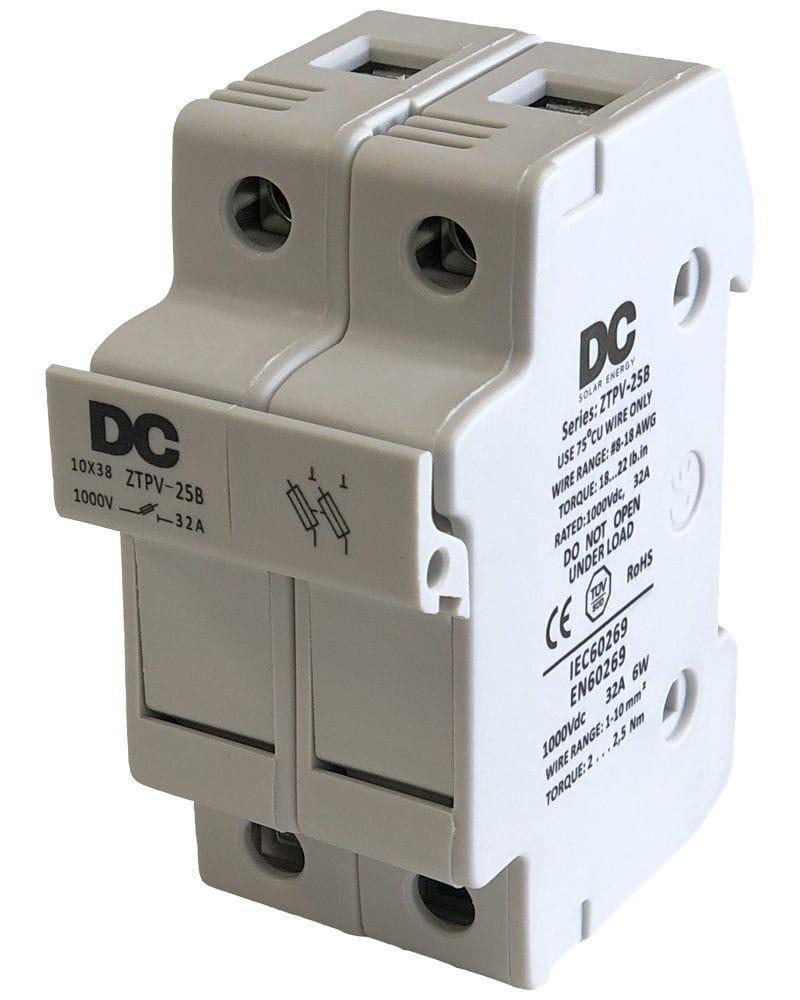 Pack 2ud Portafusibles Doble 10x38 1000V