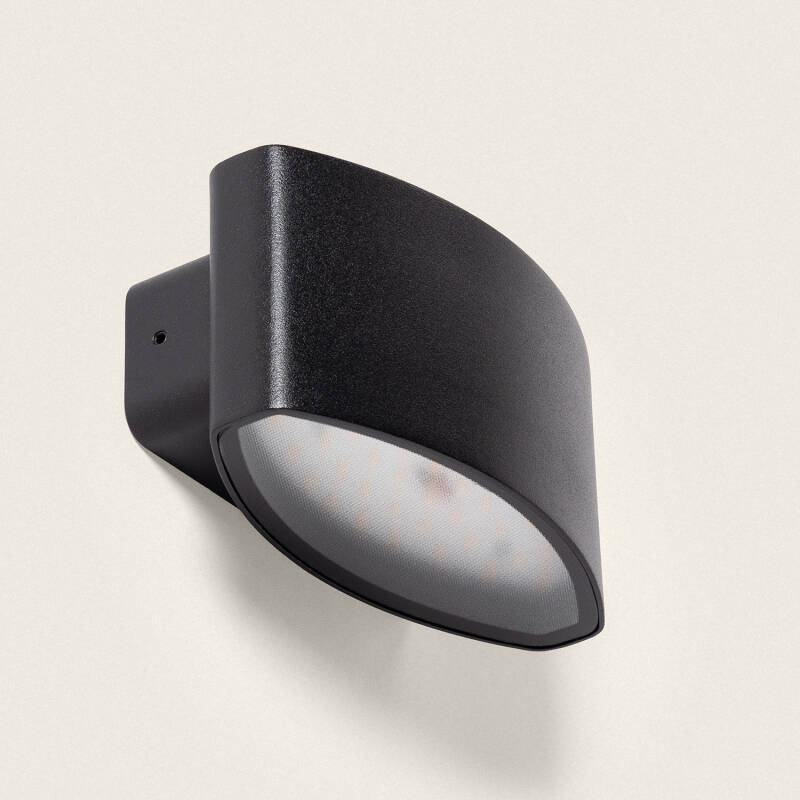 Aplique de Pared Exterior LED 15W Iluminación Rectangular Negro Masha