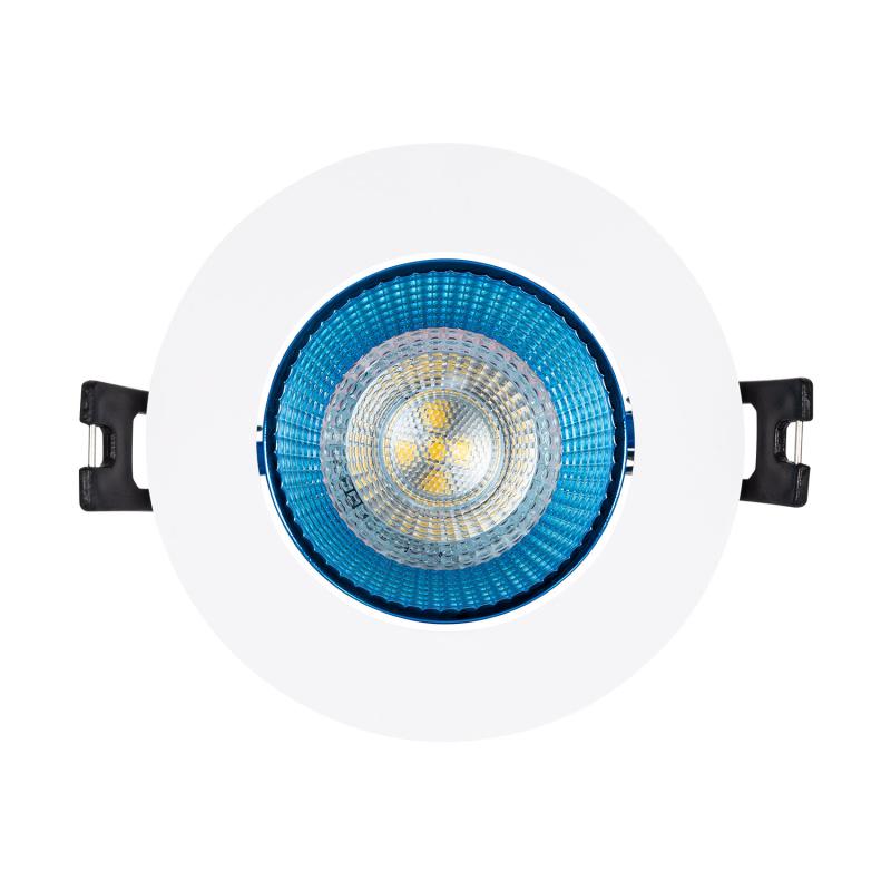 Aro Downlight Circular Basculante de Colores para Bombilla LED GU10 / GU5.3 Corte Ø80 mm