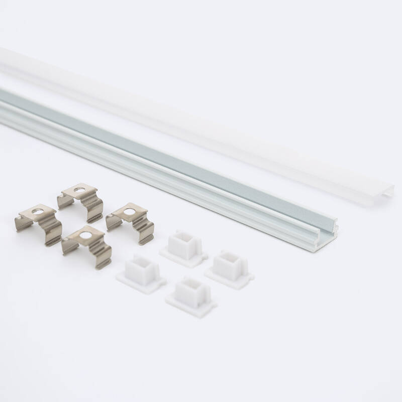 Perfil Aluminio Superficie 2m para Tira LED hasta 8 mm
