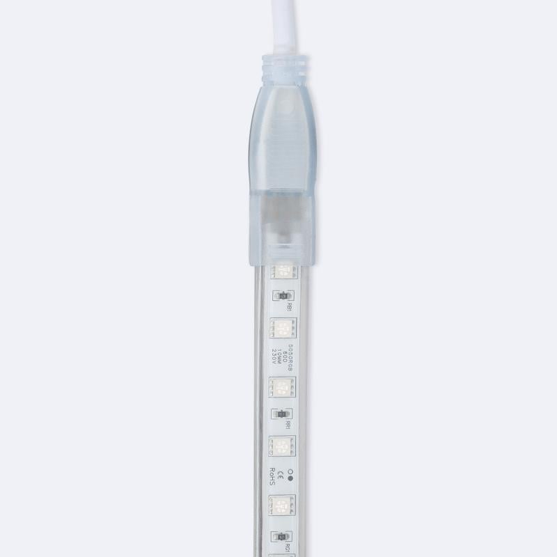 Tira LED RGB 220V SMD 60 LED/m BOBINA 50m 15W/m SILICONE FLEX Ancho 12mm Corte 100cm IP67